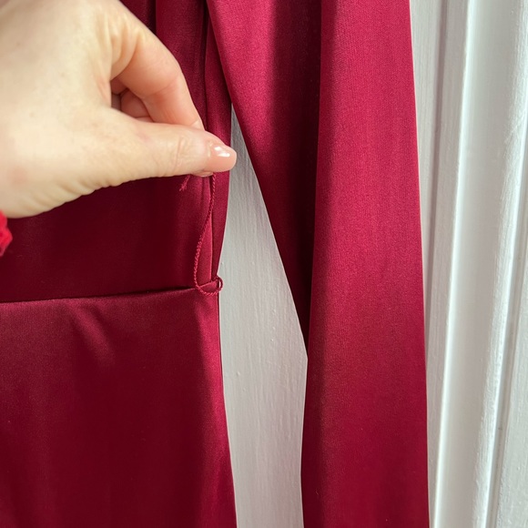 ALTUZARRA for Target Womens Red Satin Wrap Dress w Scarf - Picture 9 of 12